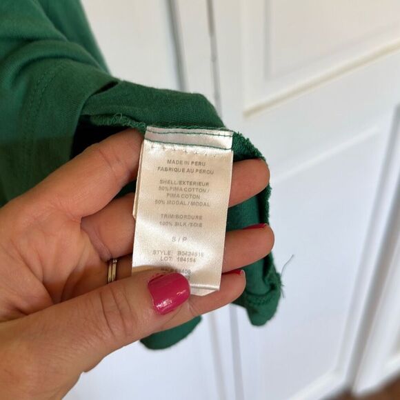 Theory Nadolin green silk pima cotton blend tank dress small - Picture 7 of 10